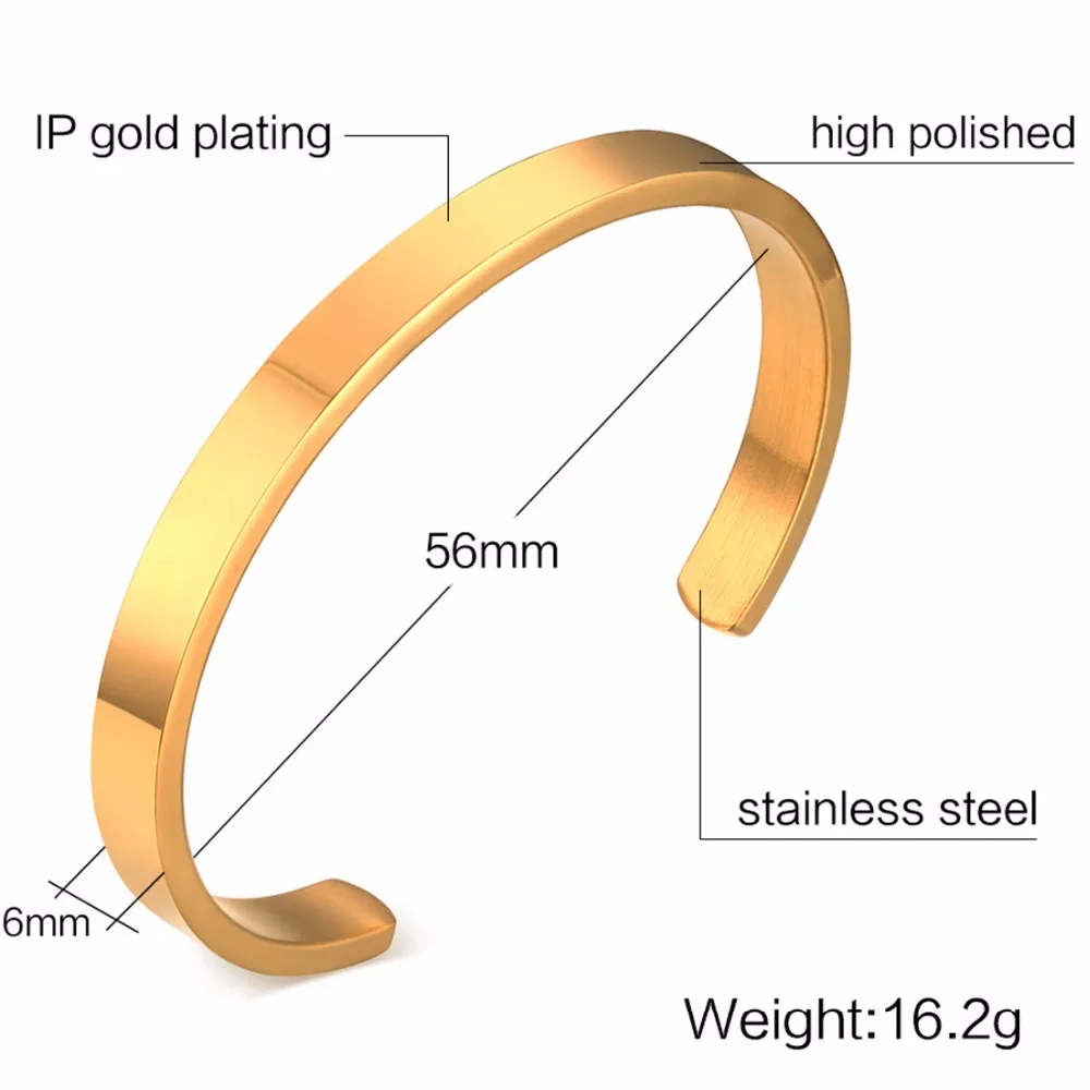 6/8 мм широкий полировка простой цвет серебристый, золотой черный Цвет Для женщин Для мужчин манжеты Jewelry Нержавеющая сталь браслет best любителей подарок