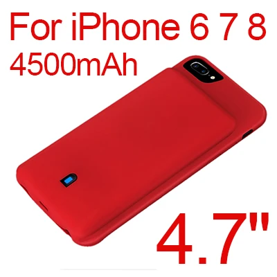Ультра тонкий 4500 мАч 7000 мАч Внешняя батарея резервного Батарея Зарядное устройство чехол для мобильного телефона для iPhone 8 7 6 6s плюс телефон Батарея зарядный чехол Мощность банка - Цвет: Red i6 i6s i7 i8