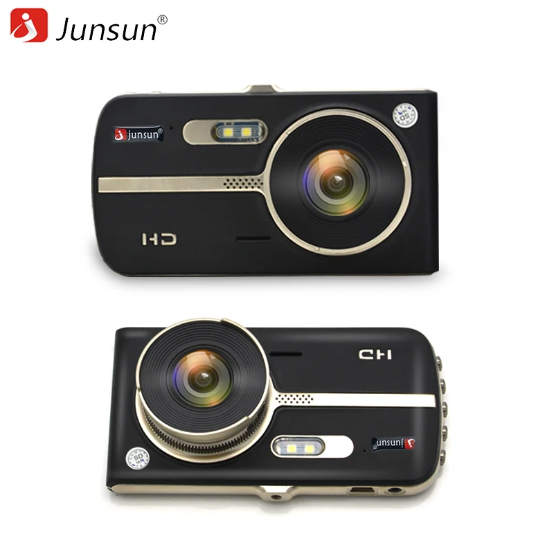 Junsun SD410 Автомобильные видеорегистраторы Камера 4 &quotДвойной объектив 1080 P видео