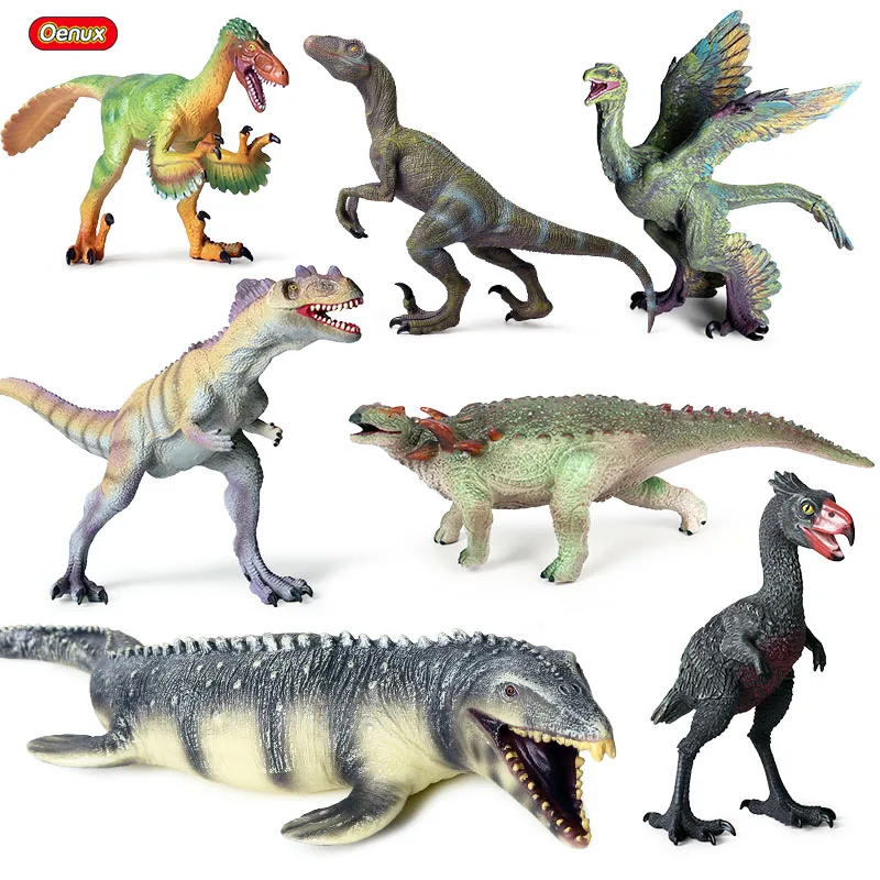 

Oenux Prehistoric Dinosaur World Park T-Rex Action Figures Soft Vinyl PVC Jurassic Velociraptor Mosasaurus Model Collection Toy