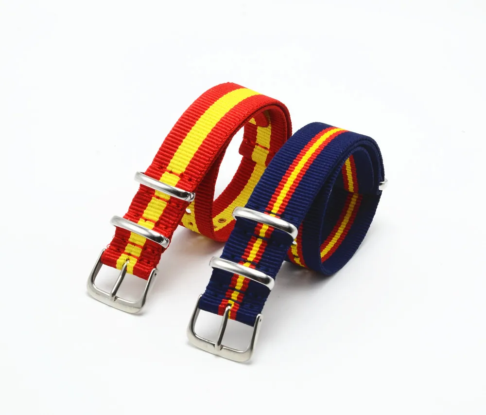 

Carty 18 20 22mm 2pcs Spain Colors Nylon Nato Strap for Sport Wristwatch
