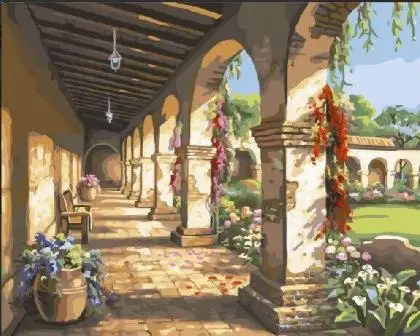 cioioil-X86 patio paintings by numbers with acrylic paints paint by numbers kit oil painting on canvas