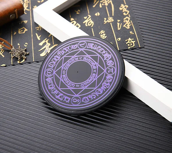 purple Беспроводная зарядка USB Мини Волшебный Массив 10 Вт Быстрая зарядка для Android для Apple QI ультра-тонкое Беспроводное зарядное устройство - Тип штекера: purple