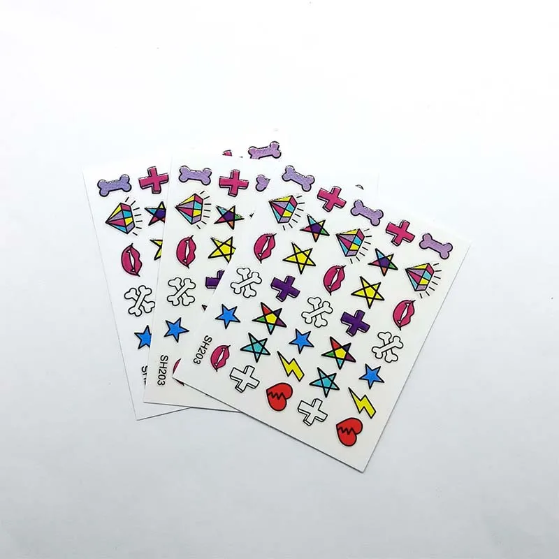 

Nail sticker Back adhesive Self-adhesive heart bone cross pattern Salon Decoration Stickers E01
