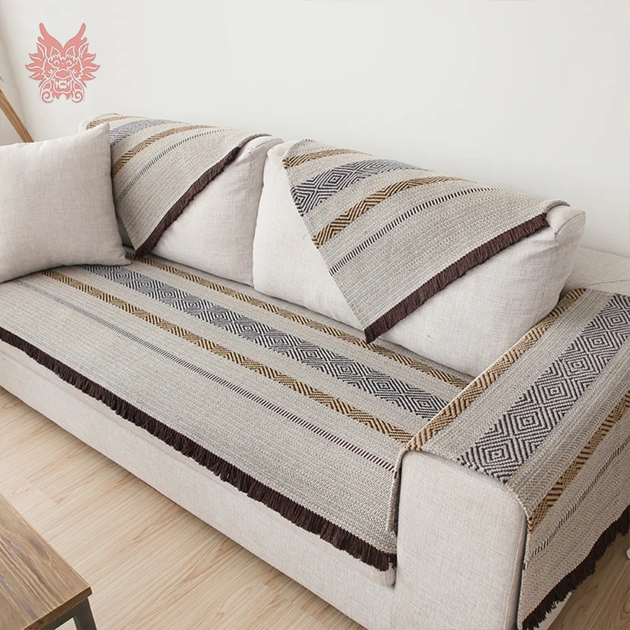 Европейский стиль, коричневый полосатый чехол с хлопковой тканью, чехол для дивана, мебель для дивана, cobers fundas de sofa SP3467