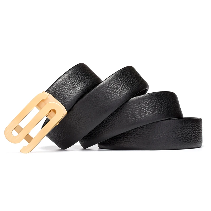 Cinturón de cuero genuino de cuero de vaca hebilla automática de diseñador para hombres de alta calidad cinturón de marca de lujo cumpleaños presente - 2