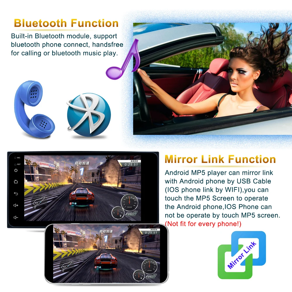 Podofo 2 din автомагнитола Android " автомобильный мультимедийный MP5 плеер gps Navigaton радио автомобиль Wifi Bluetooth стерео для автомобилей Toyota