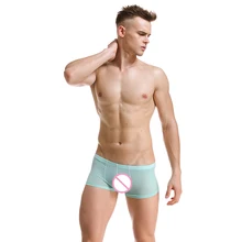 Трусы-боксеры из Ice Silk, шорты, сексуальное мужское нижнее белье, прозрачные, низкая посадка, мужские трусы, Cuecas, мужские прозрачные трусы