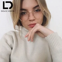 Модные женские очки с оправой из золотистого металла, элегантные круглые очки с прозрачными линзами, оригинальные компьютерные очки, новинка Oculos