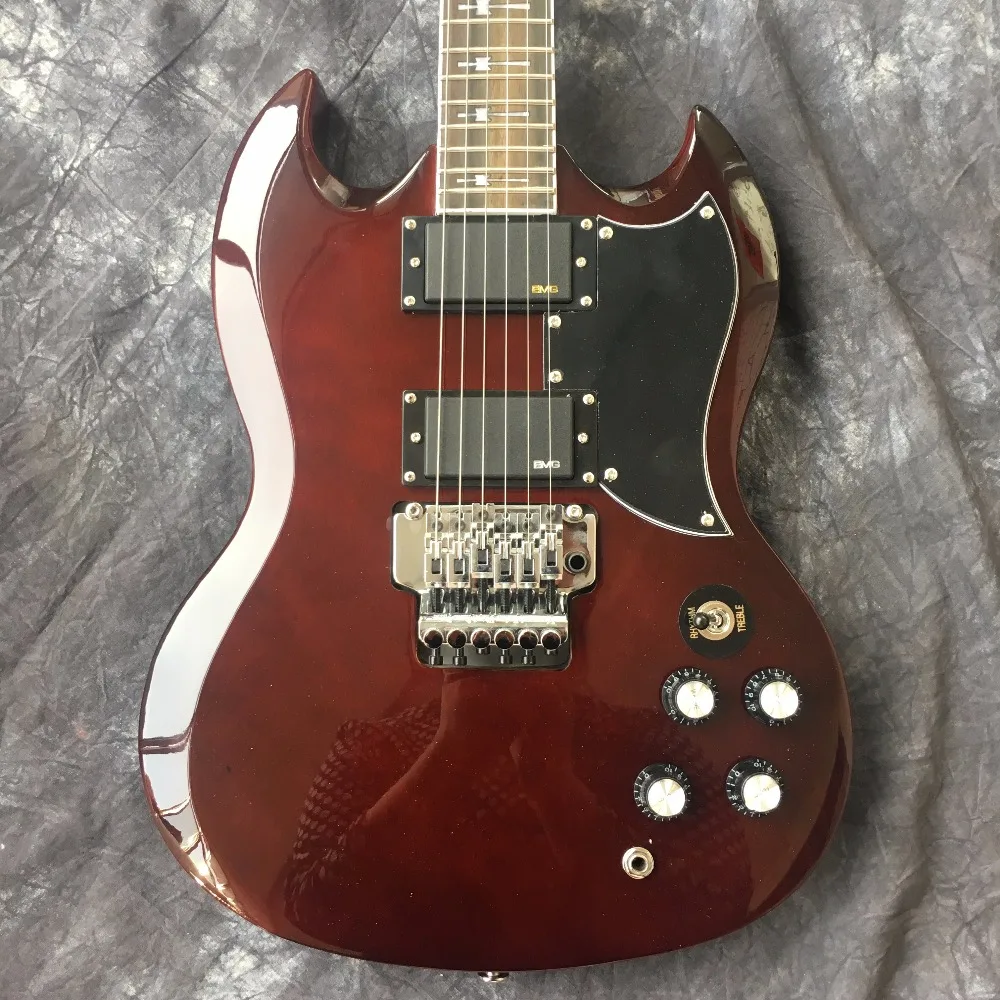 

2018 Free Shipping Electric Guitar / Tremolo Guitar / Red Maple with Flame / Real Photo Shoot