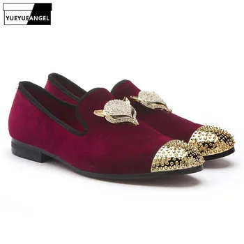 

British Metal Pointed Wedding Shoes Men Casual Business Red Black Party Dress Office Shoes Plus Size 46 Mens Leather Footwear