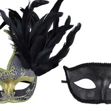 Новая красивая Венецианская маска на Хеллоуин маскарадная Вечерние Маски с пером