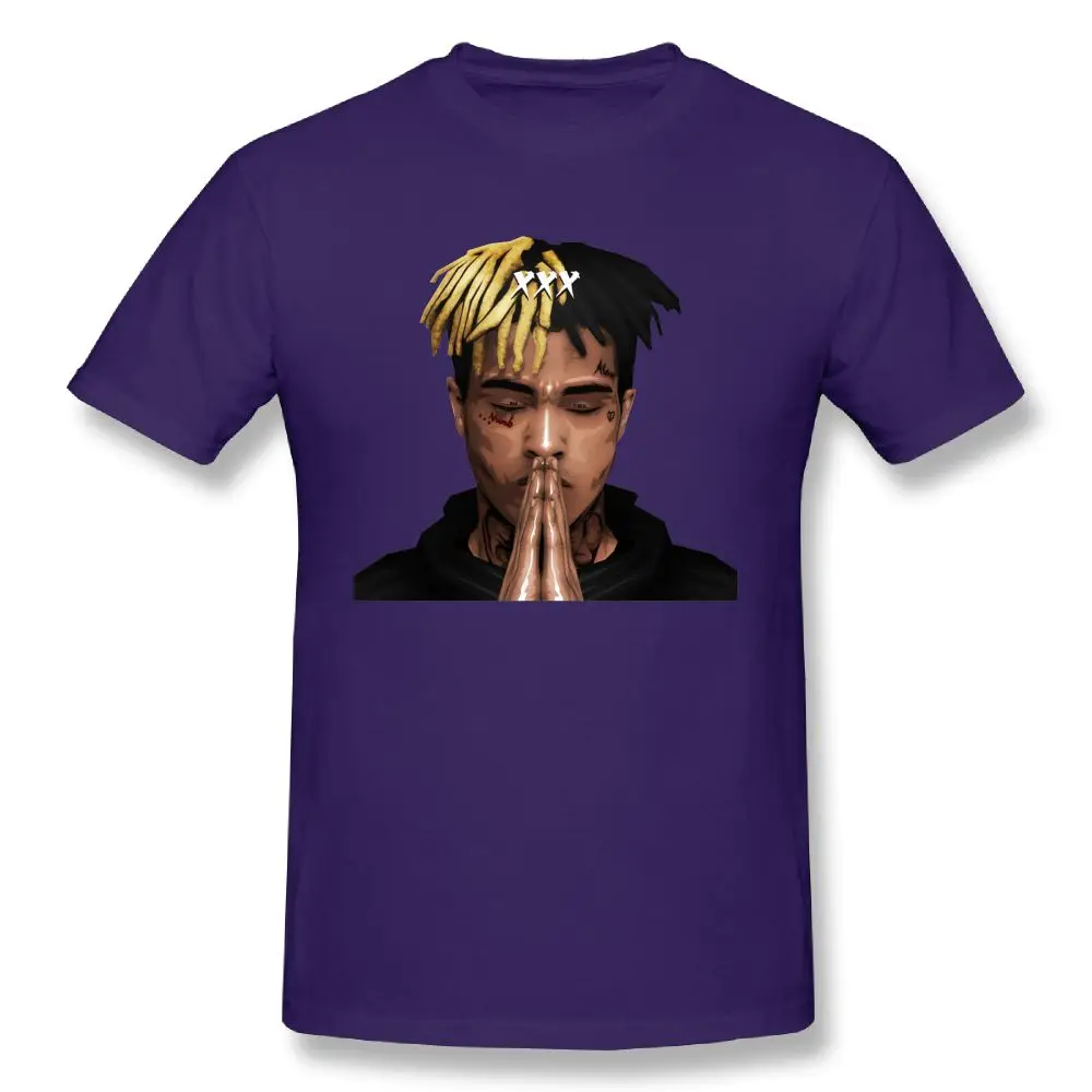 Lil Pump футболка XXXTENTACION FREE X PRAY, мультяшная Футболка с принтом, мужские повседневные футболки, базовая футболка размера плюс, 4XL, 5XL, 6XL - Цвет: purple