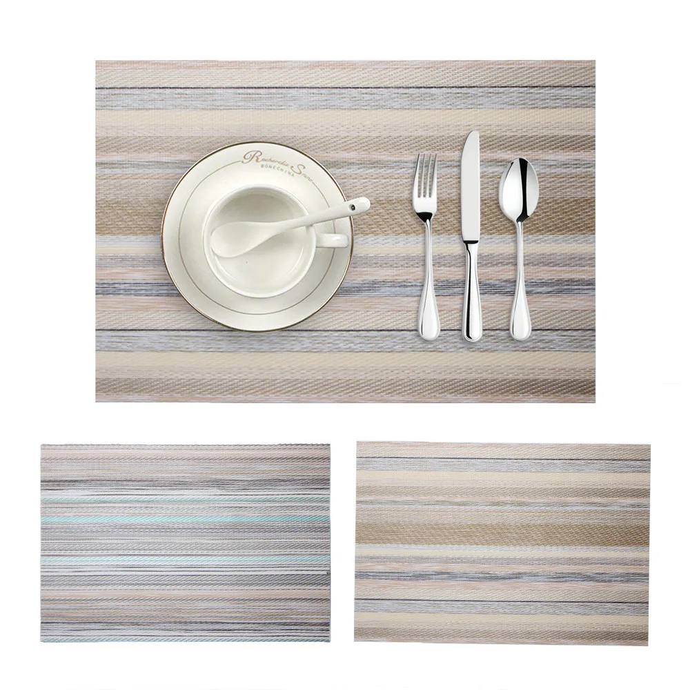 

Placemat Woven Non-slip PVC Insulation Placemat Eco-Friendly Manteles Individuales Washable Table Mats Dining Table