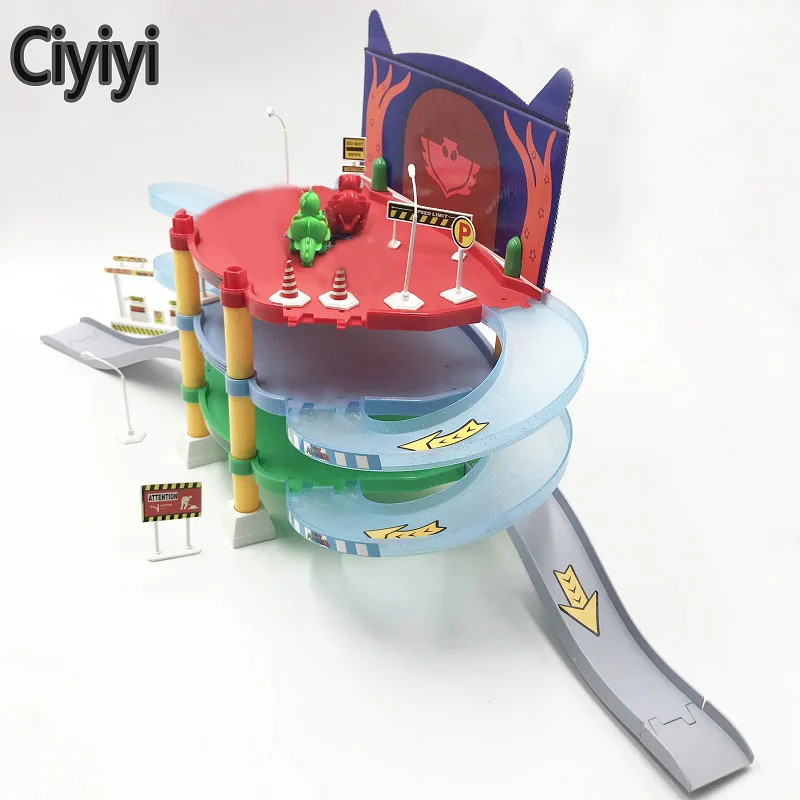 

Les Pyjamasques Cartoon Mask Hero 3 Floor Parking Lot Toy Anime Connor Greg Amaya Children Pijama Jouet Kids Christmas Gift