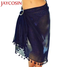 JAYCOSIN женская модная летняя шифоновая Пляжная накидка саронг мульти одежда кисточки повседневная юбка прямая поставка 30 p