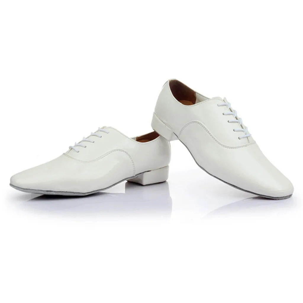 

2019 Fashion Men's Solid Lace Up Leather Rumba Waltz Prom Ballroom Latin Salsa Dance Shoes elegant Men Shoes Male Sneakers