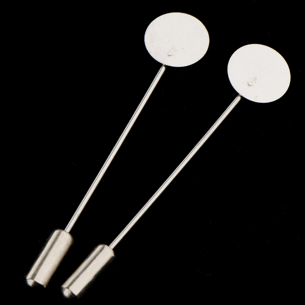 10 Pieces Empty Base 1cm Cabochons Lapel Stick Pin Tie Hat Scarf Badge Brooch DIY Findings Craft