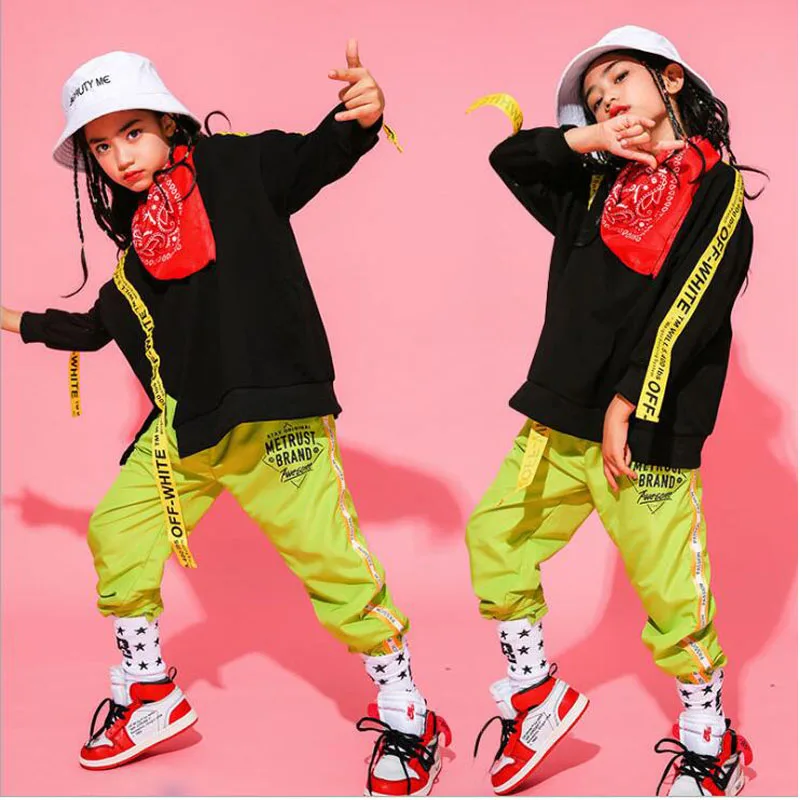 

Kids Ballroom Hip Hop Dance Clothes Girls Boys Jazz Dancing Costumes Sweatshirt Tops Outfits Jogger Pants Street wear