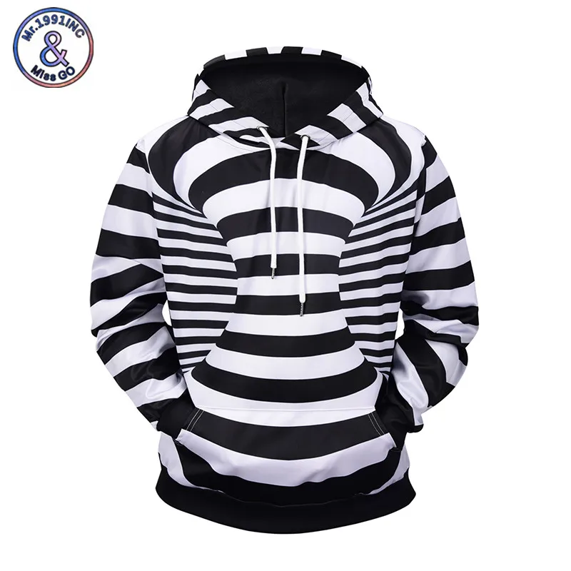 

Mr.1991INC EU Size Fashion 3D Hooded Sweatshirt Print Stripe Men/Women Pullover Hoodies Moleton Masculino M-XXXL