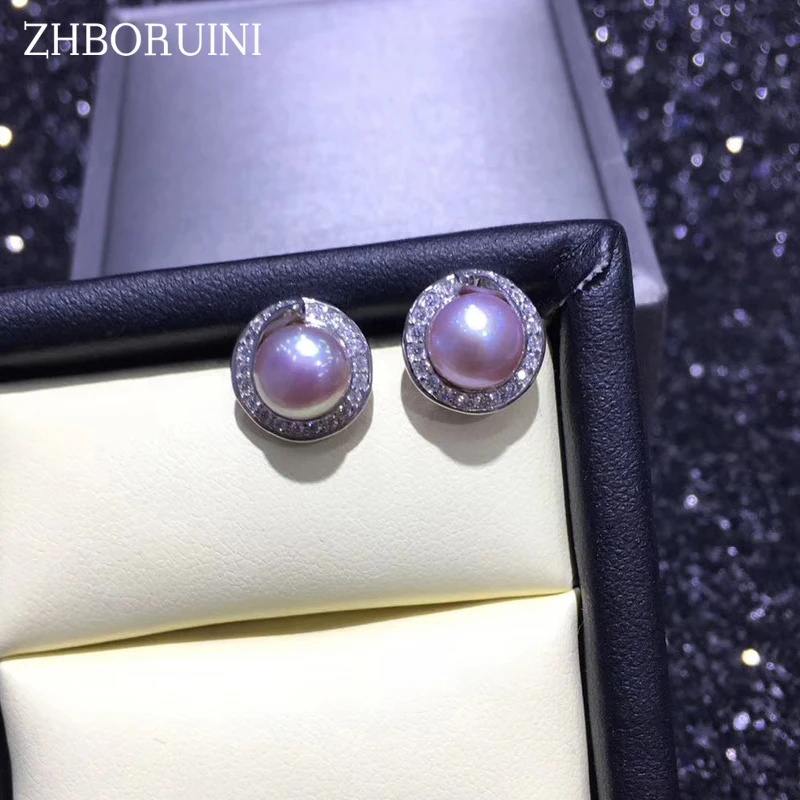 ZHBORUINI 2019 модные жемчужные серьги ювелирные изделия из жемчуга круглые