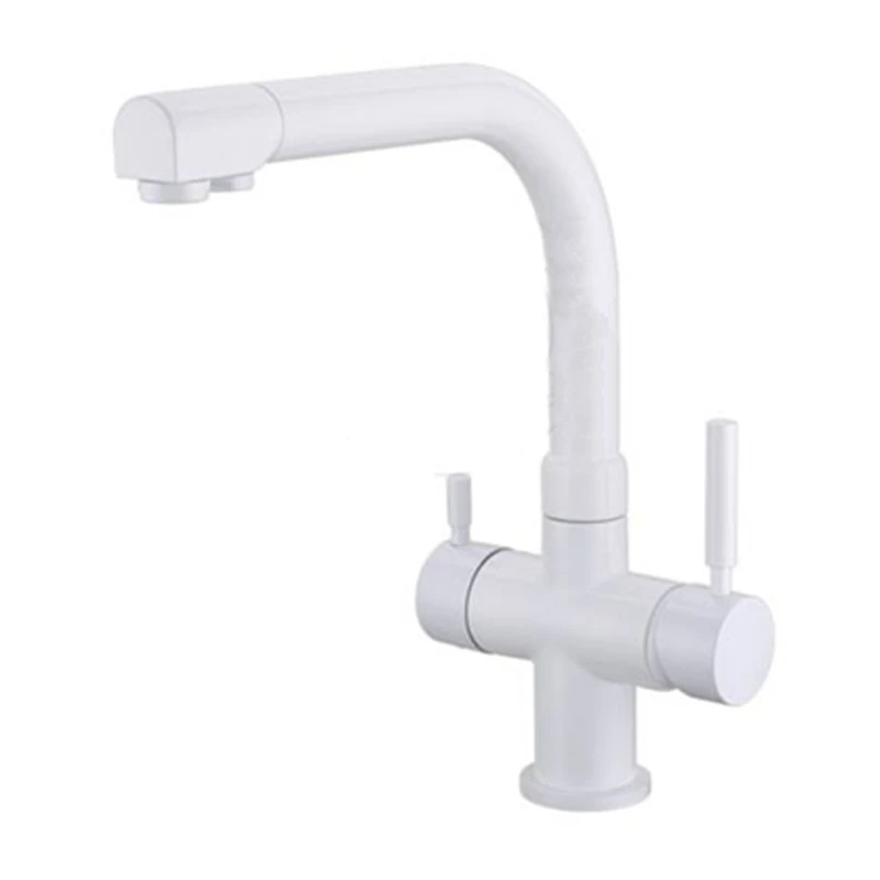  Smesiteli Promotion Solid Brass Three Ways Matte Black / White Kitchen Faucet Osmosis Tri Flow Sink - 32821452045