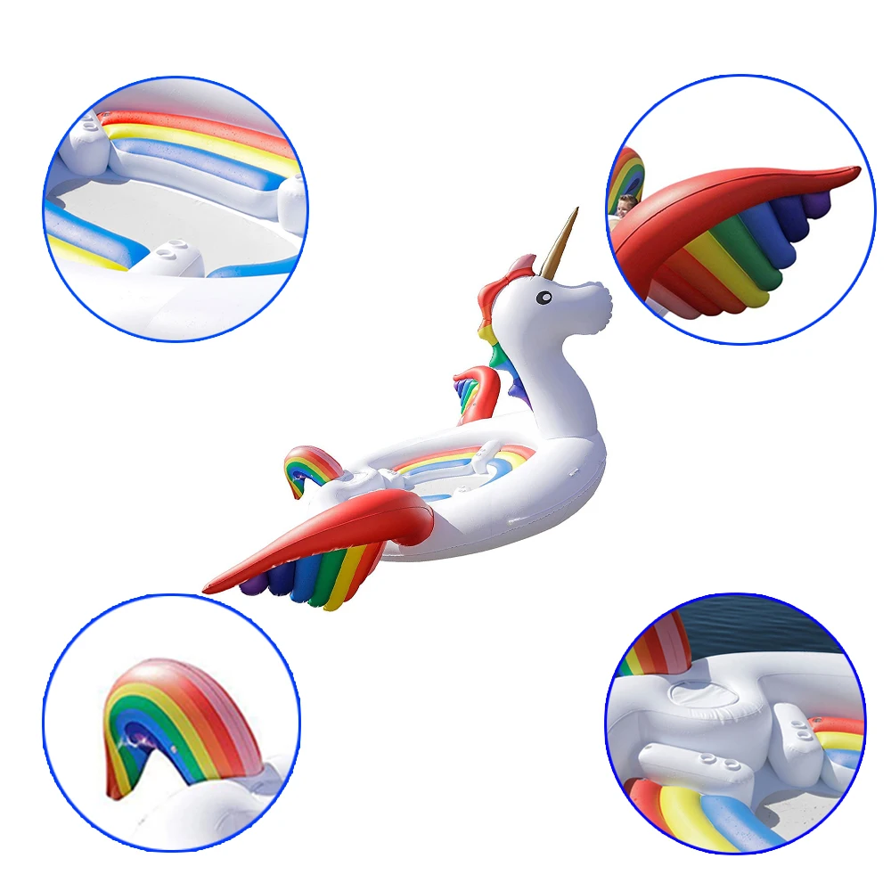 PVC Giant Inflatable Unicorn Float Party Bird Island Big Animal Boat - Factory Direct Sales for 6-8 Persons image 4