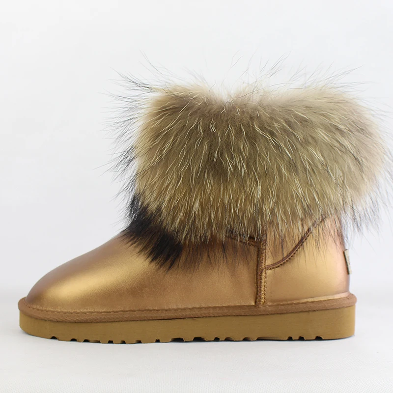 UVWP/Лидер продаж; зимние ботинки с натуральным лисьим мехом; женские ботильоны; ; теплые зимние ботинки из натуральной кожи; обувь с толстым плюшем;