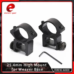 Element 2PCS 25.4mm High Narrow Profile Picatinny/Weaver Rings Hunting Riflescope 20mm Rail Scope Mount Element 2PCS 25.4mm High Narrow Profile Picatinny/Weaver Rings Hunting Riflescope 20mm Rail Scope Mount