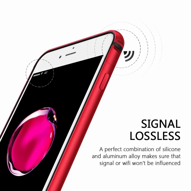 Ascromy For iPhone 8 Case Aluminum TPU Silicone Hybrid Shockproof Bumper Case for iPhone 7 Plus 8 8Plus 7Plus Metal Frame Coque (8)