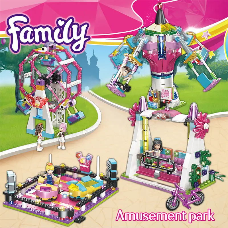 659 PCS Amusement Park Ferris Wheel Rotating Flying Chair Model Building Blocks Legoing Friends Girls Princess Bricks Kids Toys 659 PCS Amusement Park Ferris Wheel Rotating Flying Chair Model Building Blocks Legoing Friends Girls Princess Bricks Kids Toys