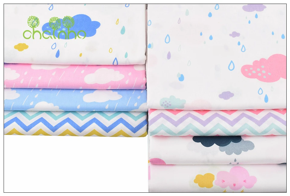Chainho, серия дождевых облаков, печатная саржевая хлопковая ткань, для шитья своими руками, простыня для детей и малышей, подушка, материал, полметра
