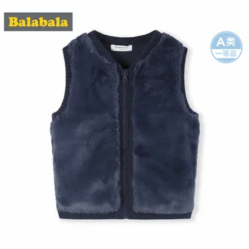 

Balabala Infant Baby Fleece Vest 100% Cotton Lined with Ribbed Collar Newborn Baby Boy Girl Ribbed Knit Vest with Zip Winter