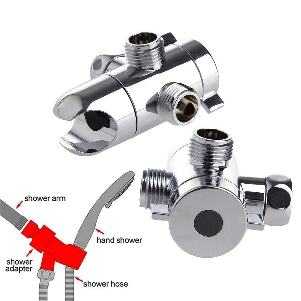 1PC 3 Way Shower Head Diverter Shower Arm Mounted Valve Fix Bracket New