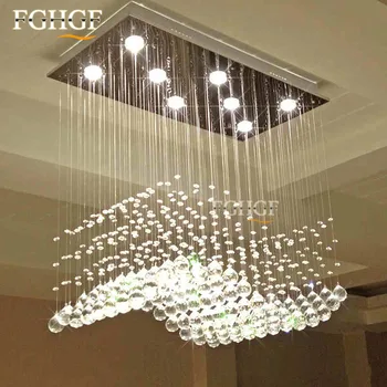 

Rectangle Crystal Lamp Living Room Lights Modern Crystal Chandelier Lighting Fixture Lustres de cristal for Living Room Bedroom