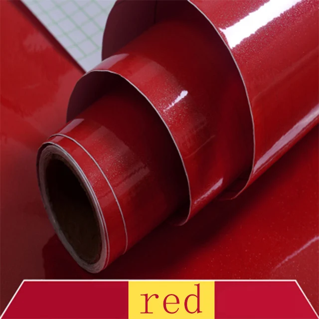 Самоклеющиеся обои для ремонта мебели стиль Чистый цвет пленка для кухни гостиной водонепроницаемый стикер домашний декор - Цвет: Red
