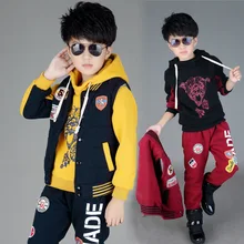 New Children Warm Clothing Plus thick velvet Hoodies+Vest+Pants 3Pcs Kids Clothes Boys Clothing Sets Girls Sport Suit Tracksuit