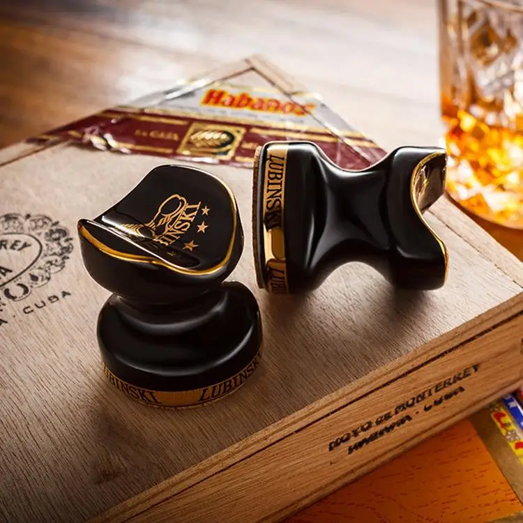 Mini Yellow/black High Quality colored drawing Showing Portable Cigar Ashtray Holder Cigar holder a pair