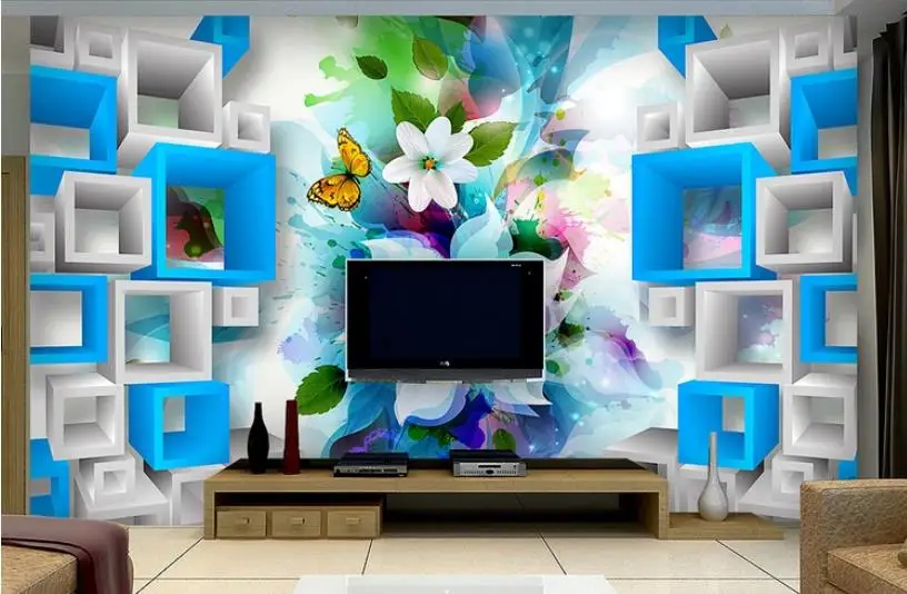 Goede 3d behang muurschilderingen home improvement Custom 3D foto behang bloemen TV achtergrond muur decoratie schilderen 3d muurschildering