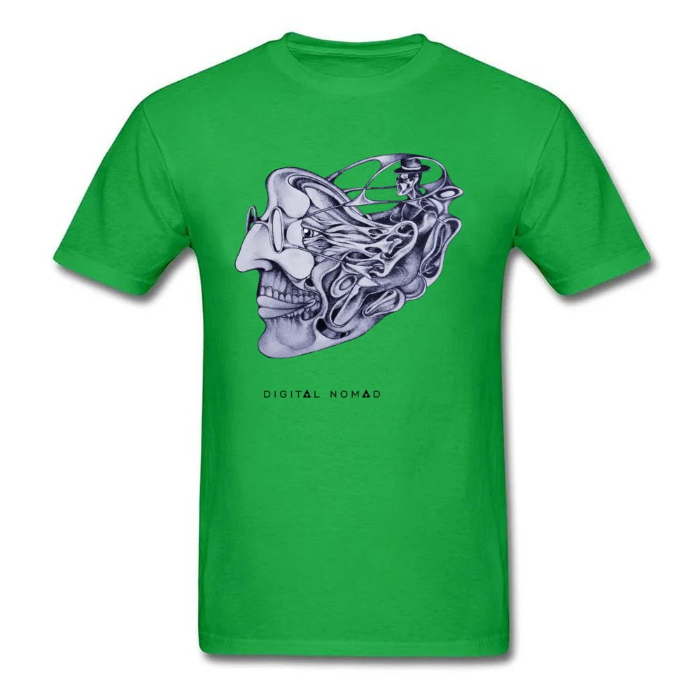 Brand DigitalnomadCoder Summer T-shirts O-Neck 100% Cotton Men Tops Tees Short Sleeve NEW YEAR DAY Summer Tee Shirt DigitalnomadCoder green