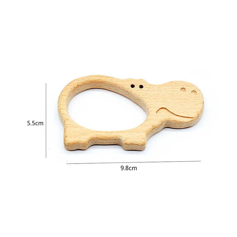 Детский Прорезыватель 1 шт. древесина бука Бегемот/форма жирафа детский кулон в виде игрушки для режущихся зубов держатель для кормления Прорезыватель для зубов мультяшный кулон