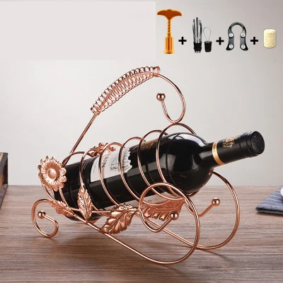 New Creative Metal Wine Rack Artwork Wine Holder Creative Wine Bottle Stand Practical Decoration Bracket