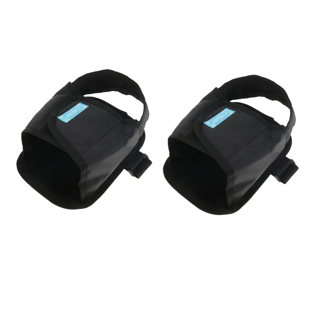 2pcs Fixed Adhesive Straps Wheelchair Pedal Wrap Toe Clip Belt Footrest Cushion Cover Feet Anti Slip Protection Black