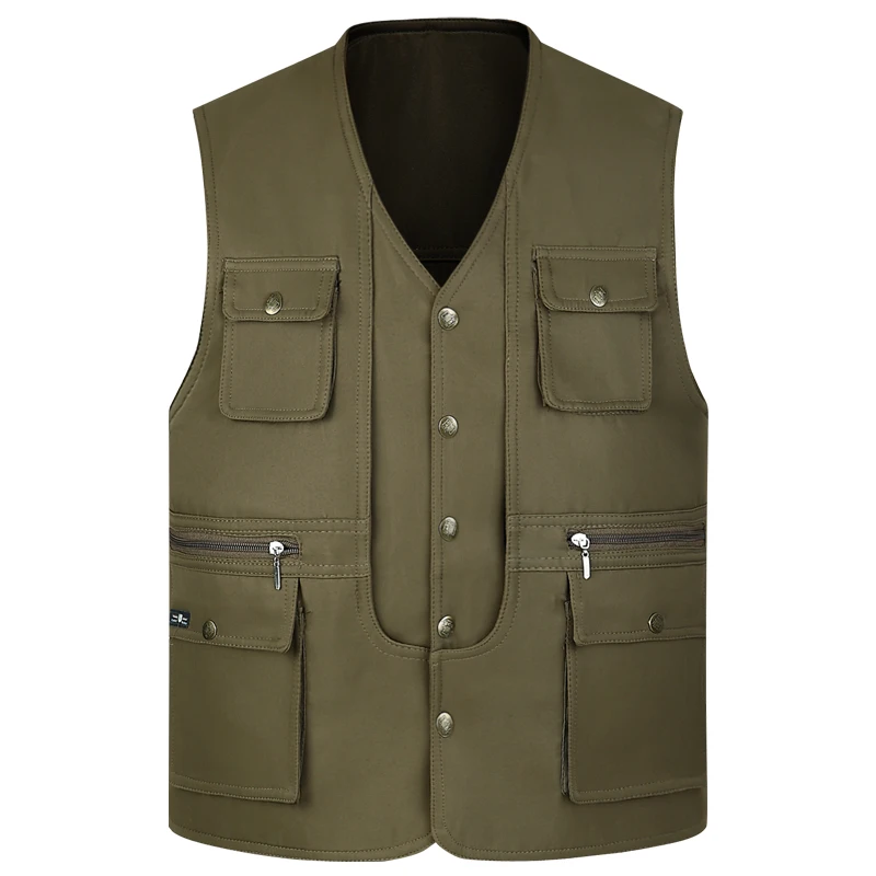 

b Autumn Thin Sleeveless Men Jacket With Many Pockets Summer Casual Photographer Reporter Multi Pocket Vest For Male Waistcoat