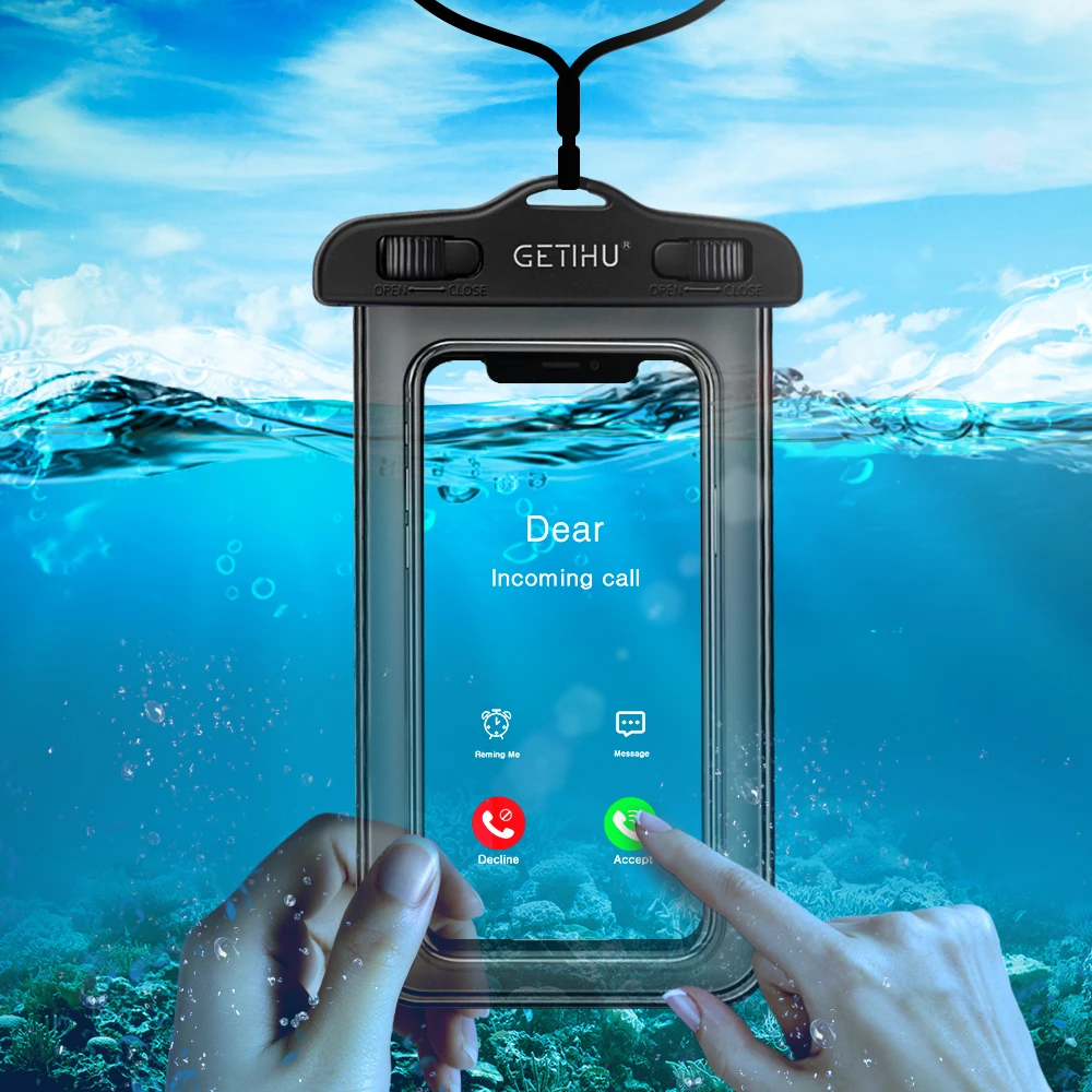 

GETIHU Universal Waterproof Case For Xiaomi Mi 9 SE 8 Pro A2 A1 Lite Note 3 Mix 2 Mobile Phone Cover Coque Water proof Pouch Bag