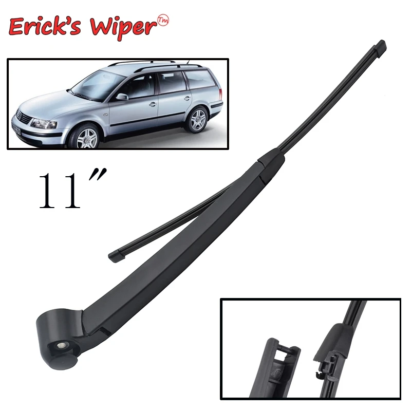 

Erick's Wiper 11" Rear Wiper Blade & Arm Set Kit Fit For VW Passat B5 Variant 1997-2005 Windshield Windscreen Rear Window