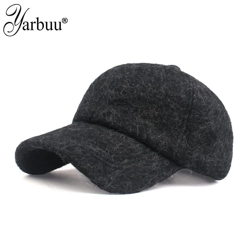 [YARBUU] брендовая бейсболка для мужчин и женщин Повседневная бейсболка шапка новая мода высокое качество Твердые крышки теплые бейсболки зимой