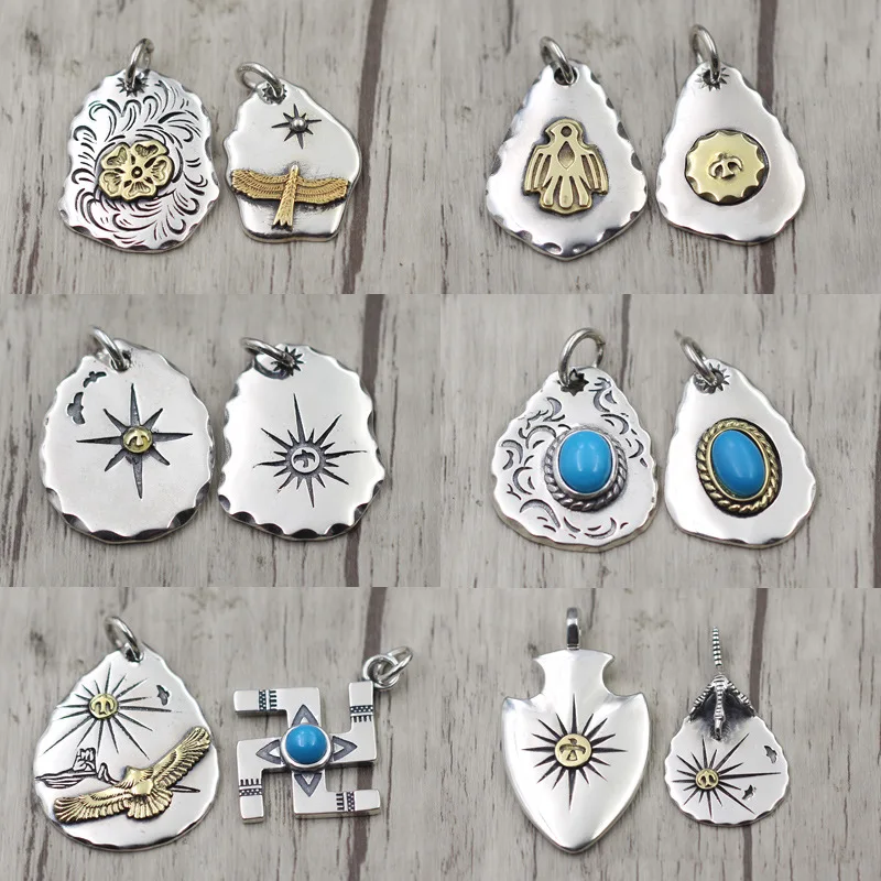 

feiying blue stone hanging pendant Men and women necklace birds Takahashi, 925 sterling silver necklace