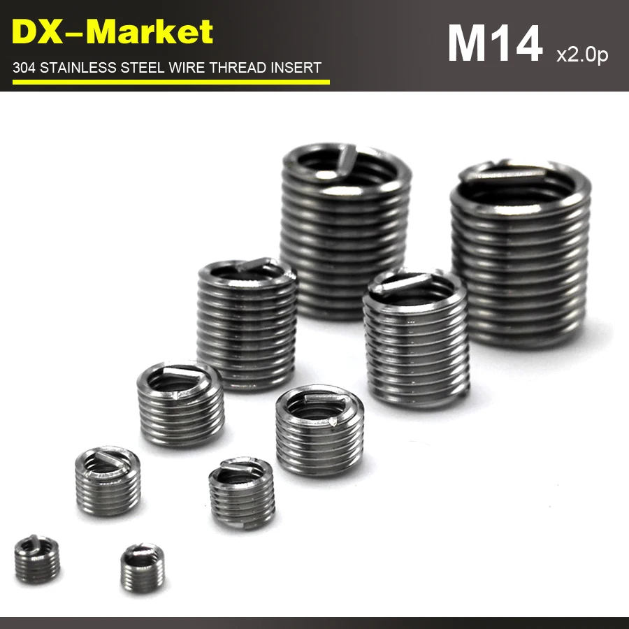 M14* 2D* 2,0 P, 30 шт., сменная Резьбовая для двигателя винт с резьбой, класс 304 нить из нержавеющей стали вставка