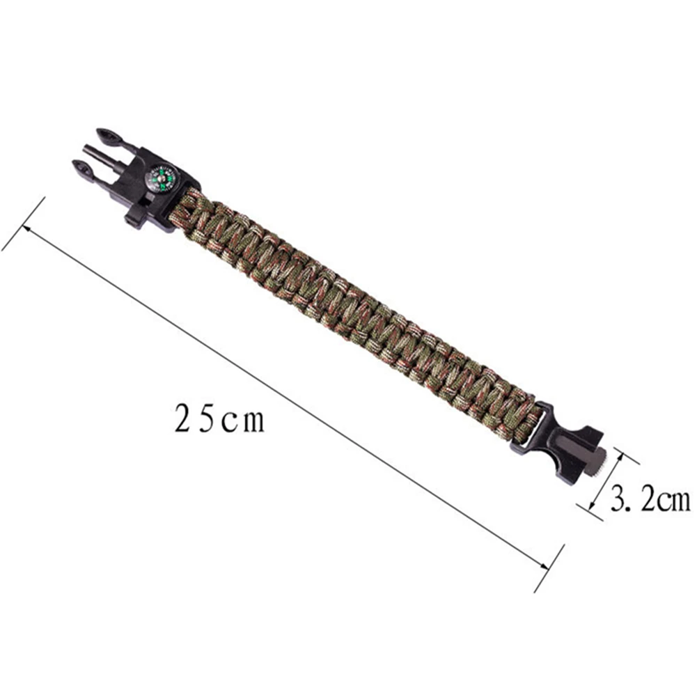 Наружный безопасный браслет-Паракорд для выживания функциональный свисток с компасом зазубренный нож аварийный гамак для кемпинга без Флинта